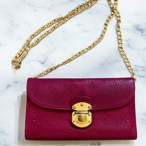 Louis Vuitton Amelia Mahina monogram leather wallet on chain crossbody